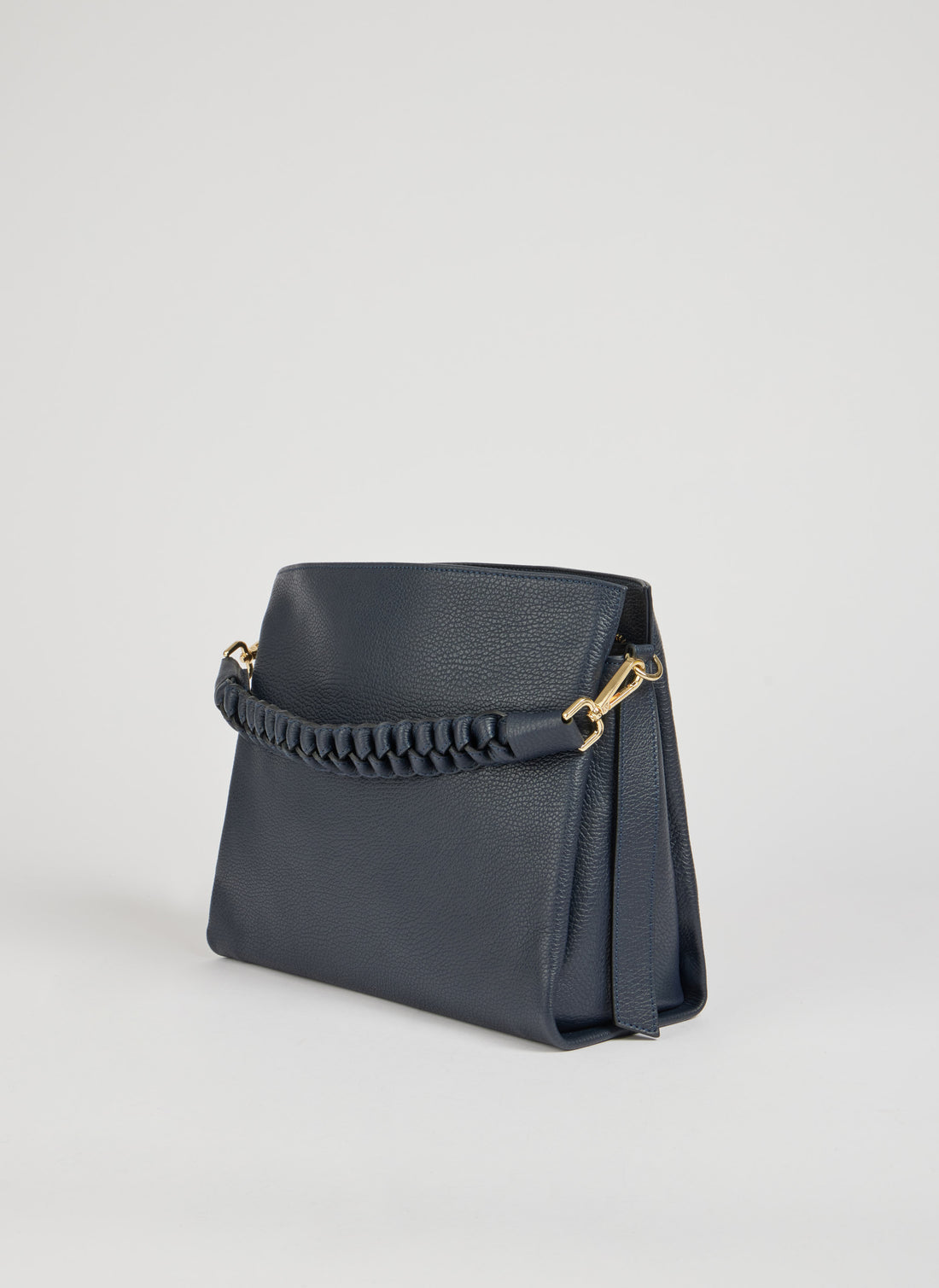 Braid Bag in Blue Navy Dollar Leather