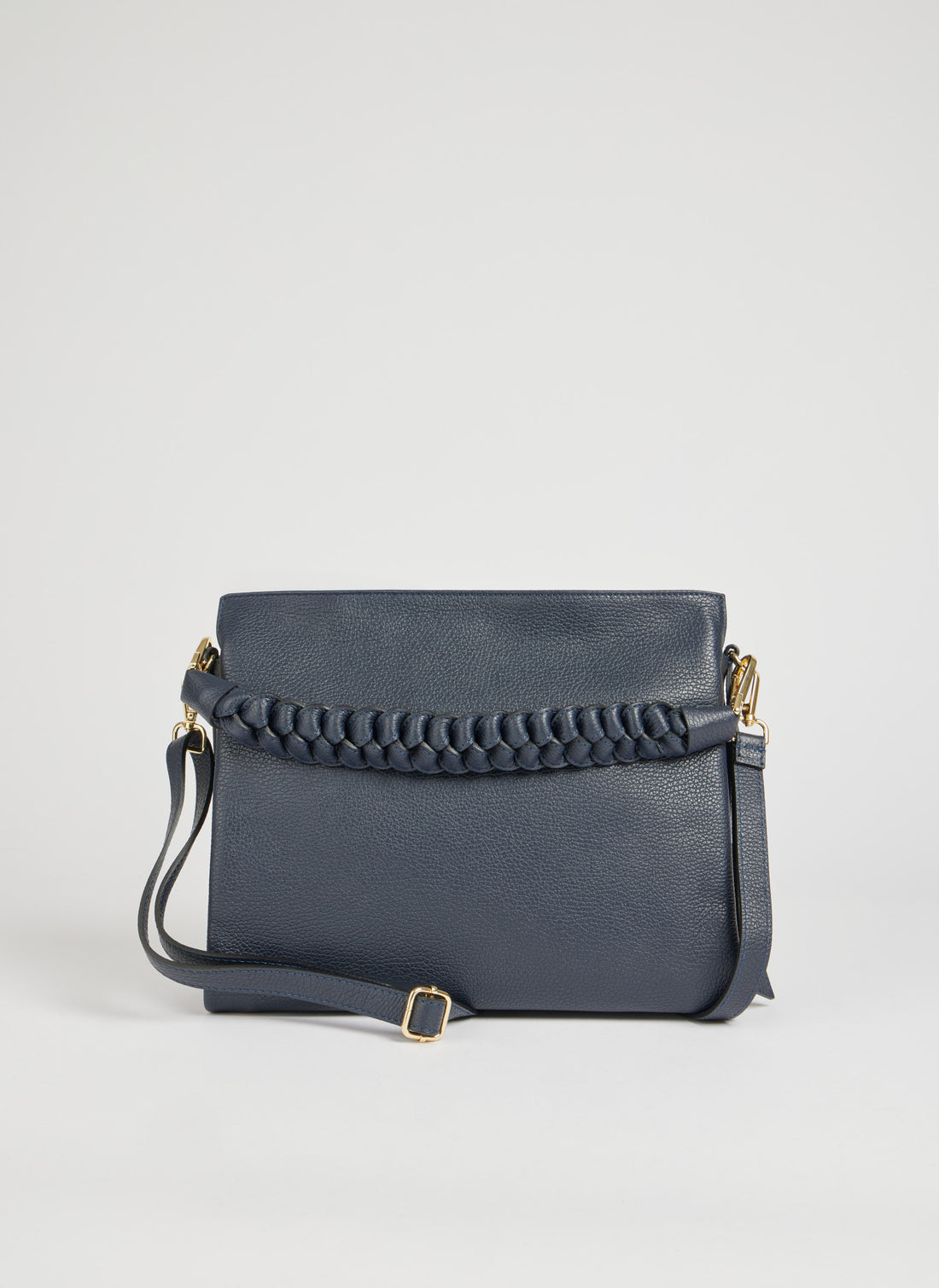 Braid Bag in Blue Navy Dollar Leather