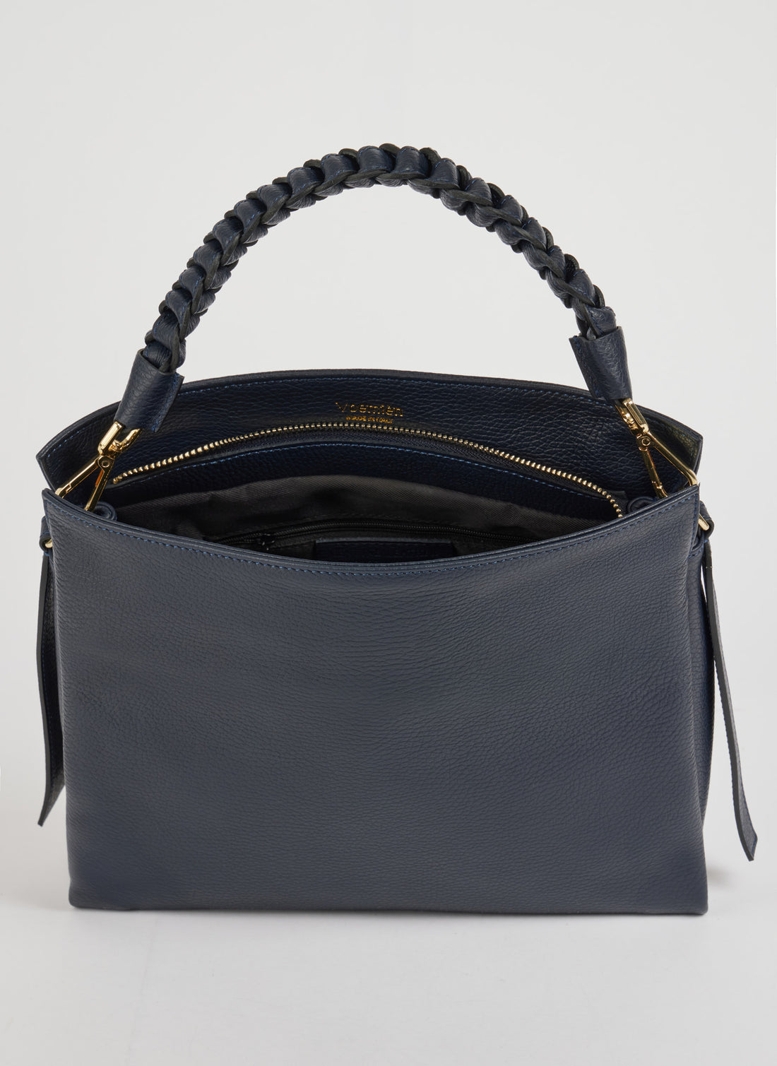 Braid Bag in Blue Navy Dollar Leather