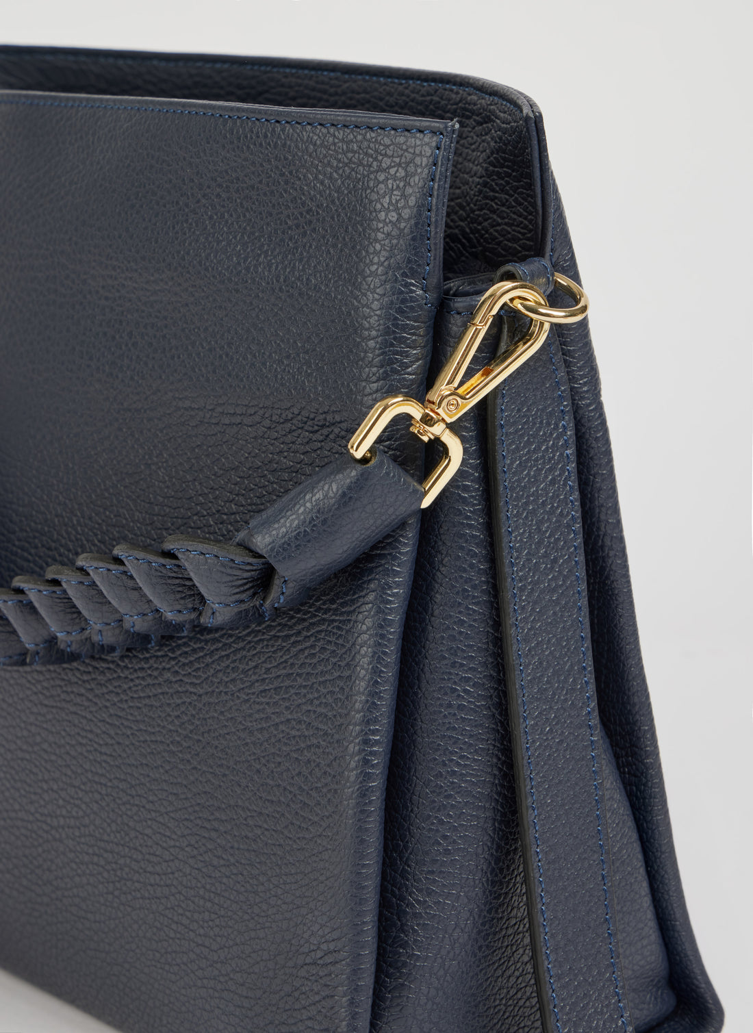 Braid Bag in Blue Navy Dollar Leather