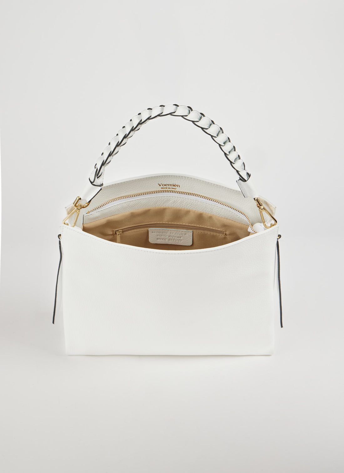 Braid bag in White Dollar leather