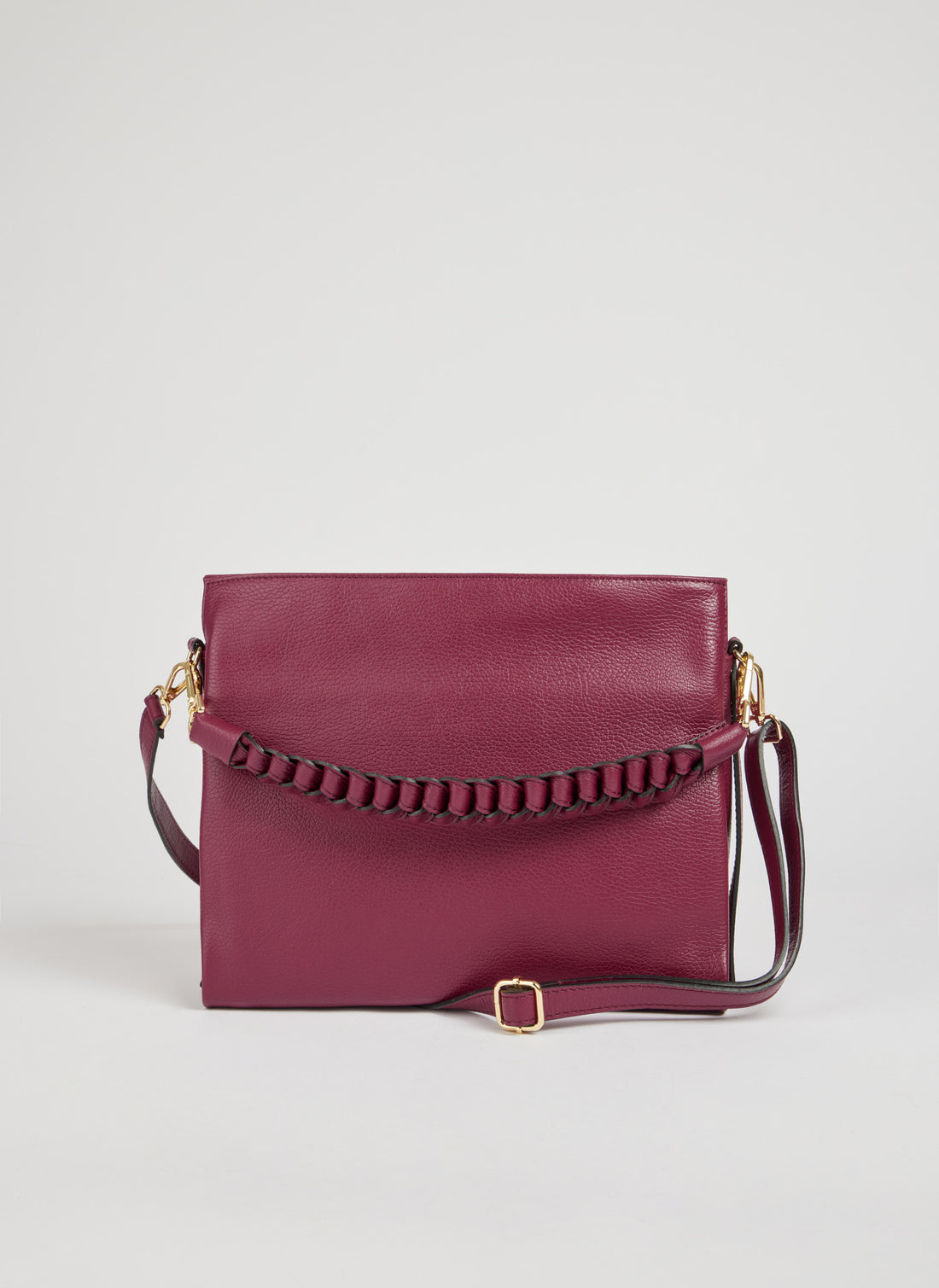Braid Bag Burgundy Red Dollar Leather
