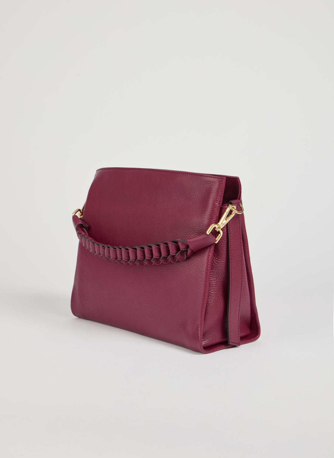 Braid Bag Burgundy Red Dollar Leather