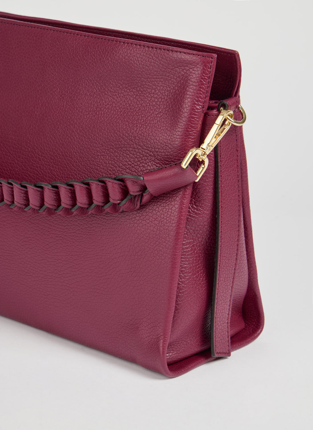 Braid Bag Burgundy Red Dollar Leather