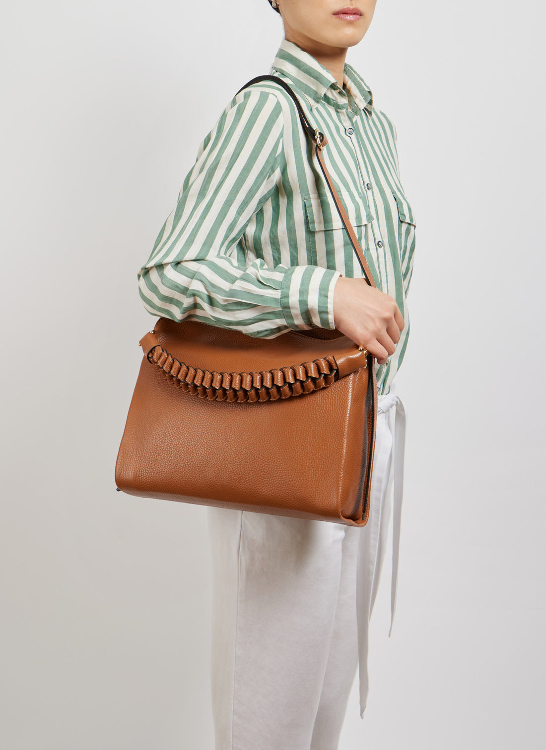 Braid Bag in Tan Dollar Leather