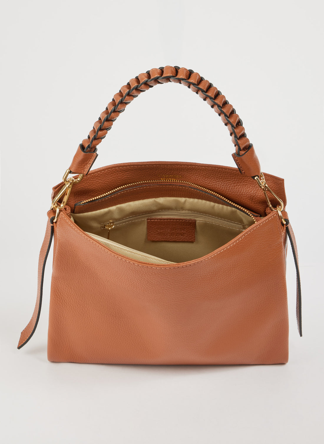 Braid Bag in Tan Dollar Leather