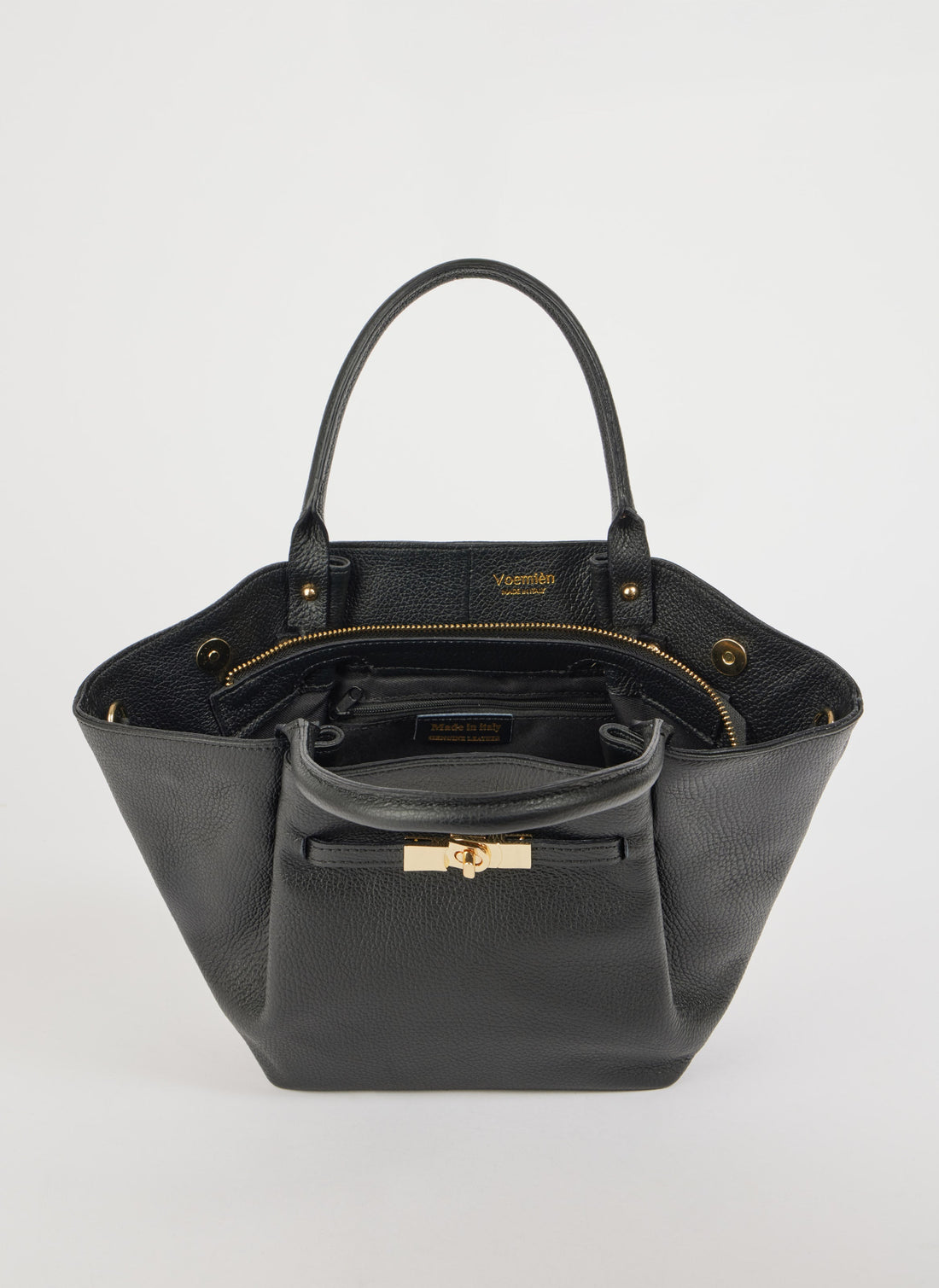 Charlène Bag in Togo Leather Black