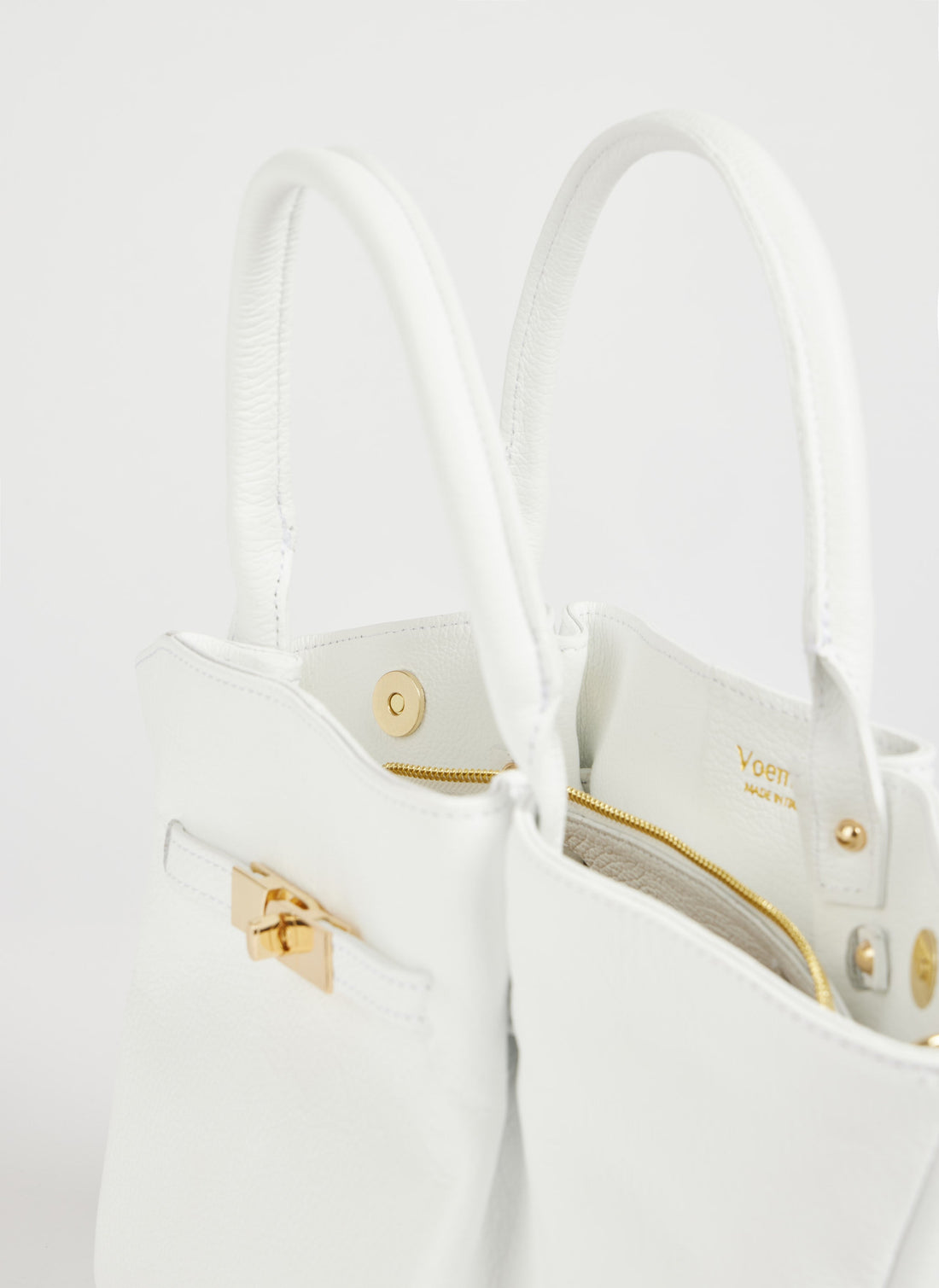 Charlène Bag in Togo Leather White