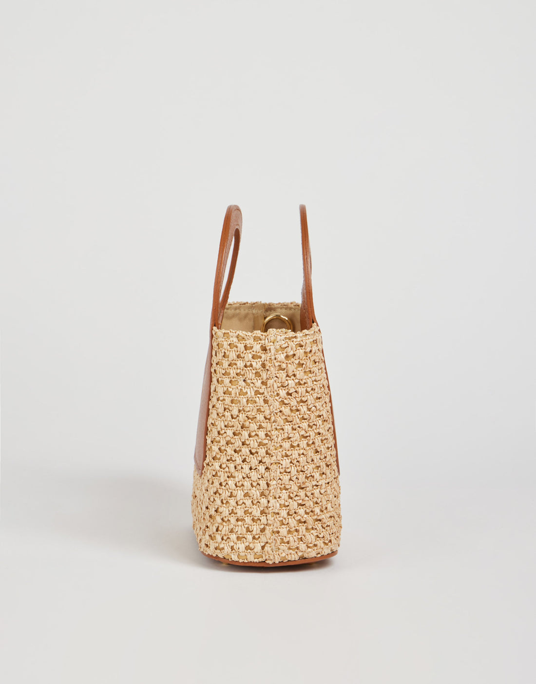 Alba Bag in Dollar Leather e Raffia Tan
