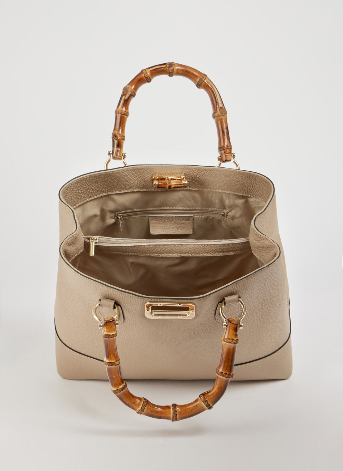 Bamboo Babe Bag in Dollar Leather Light Taupe