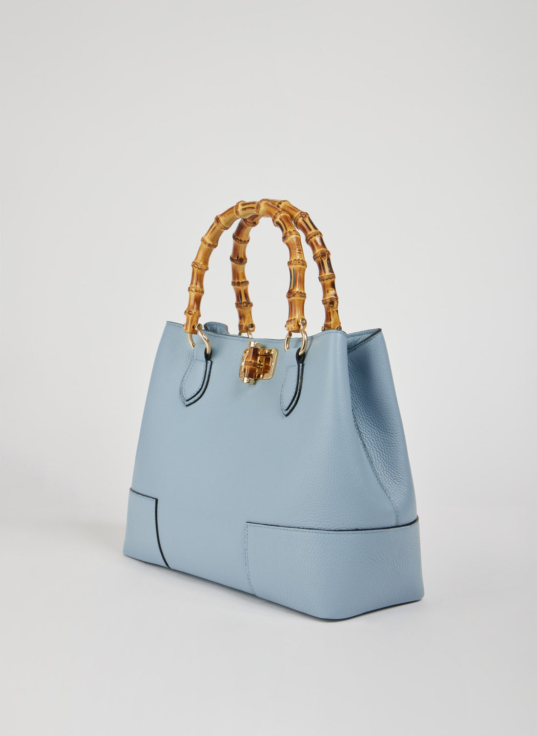 Bamboo Babe Bag in Dollar Leather Sky Blue Dust