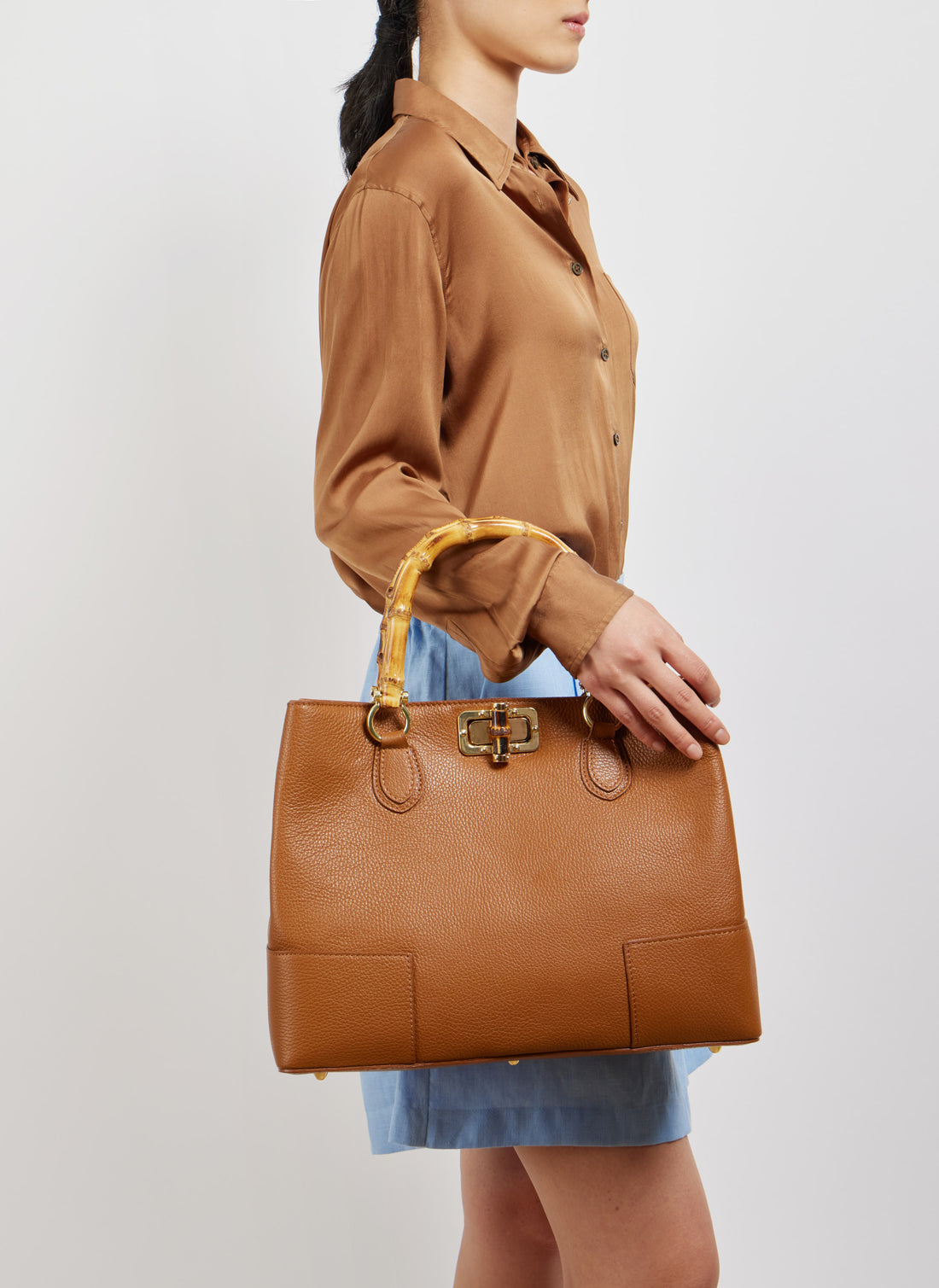 Bamboo Babe Bag in Tan Dollar Leather