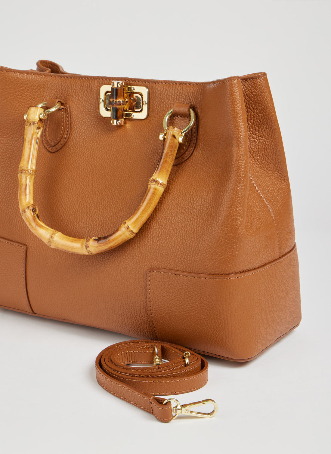 Bamboo Babe Bag in Tan Dollar Leather