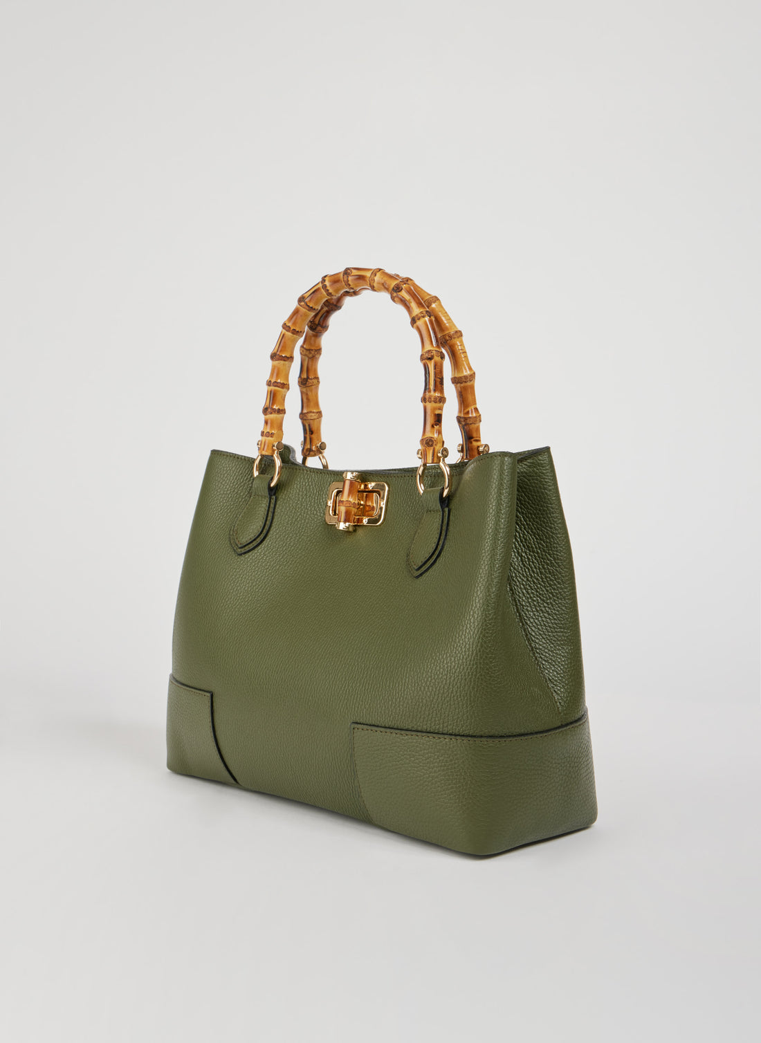 Bamboo Babe Bag in Military Green Dollar Leather