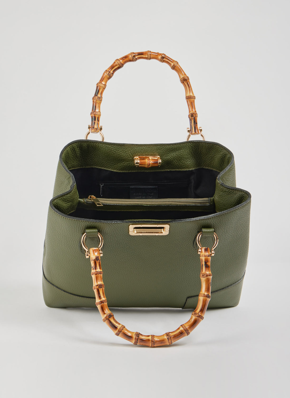 Bamboo Babe Bag in Military Green Dollar Leather