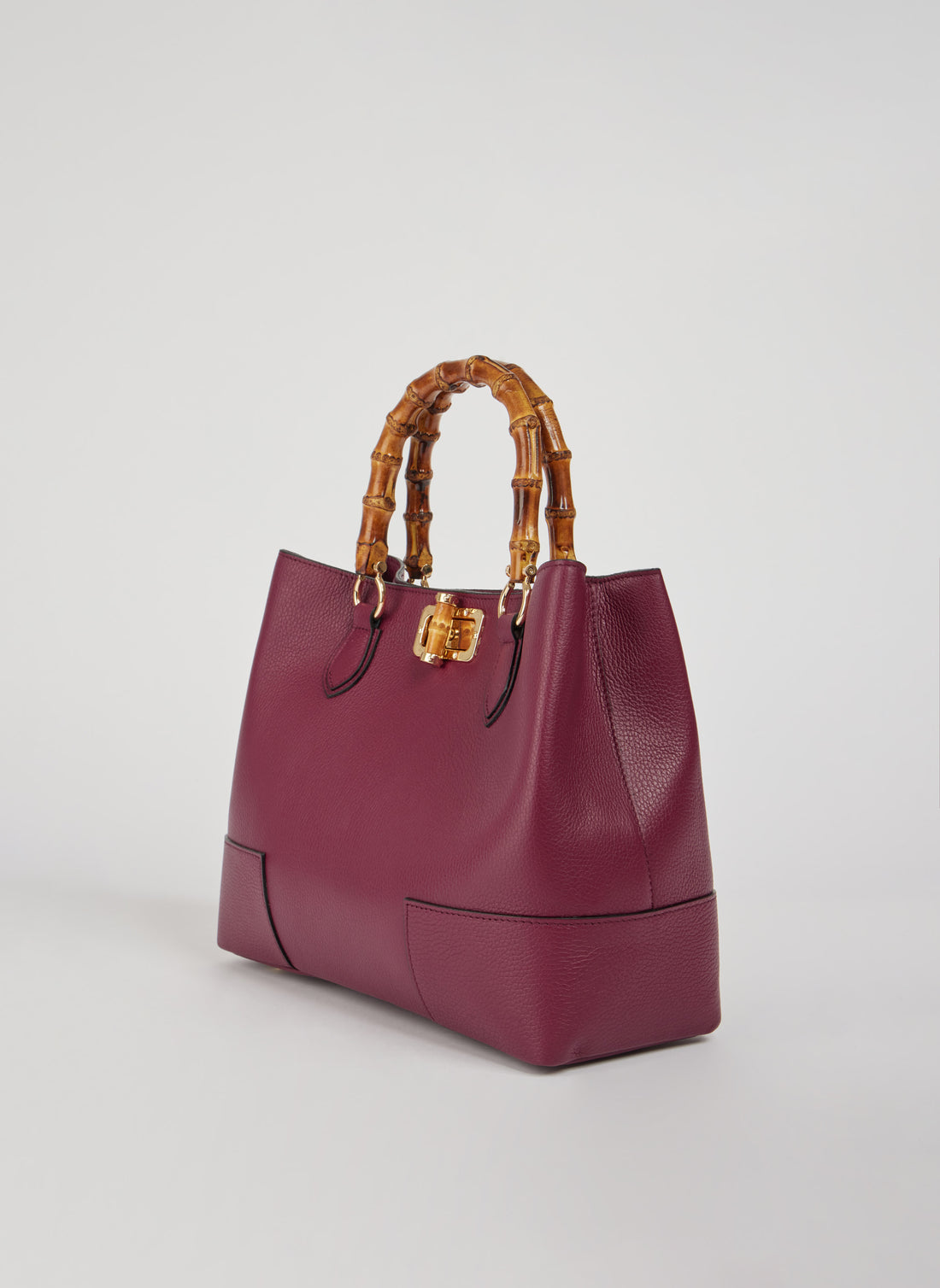 Bamboo Babe Bag in Burgundy Dollar Leather