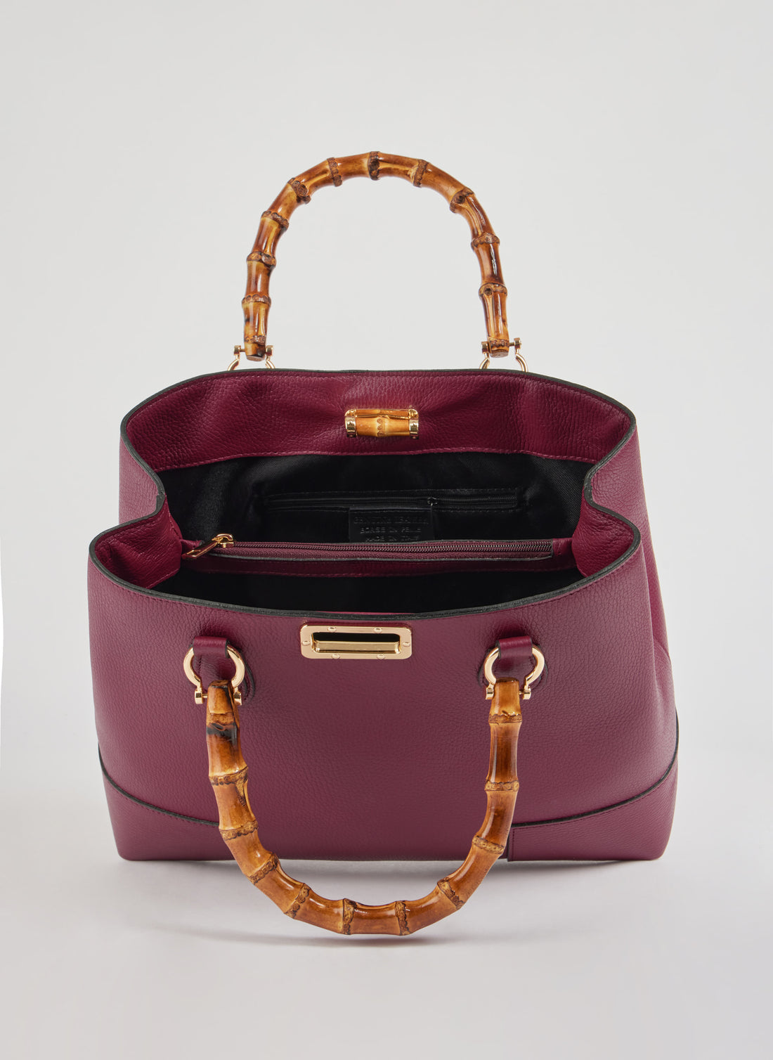 Bamboo Babe Bag in Burgundy Dollar Leather