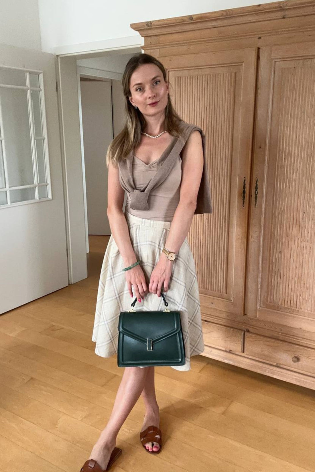 Adelaide Bag in Forest Green Saffiano Leather