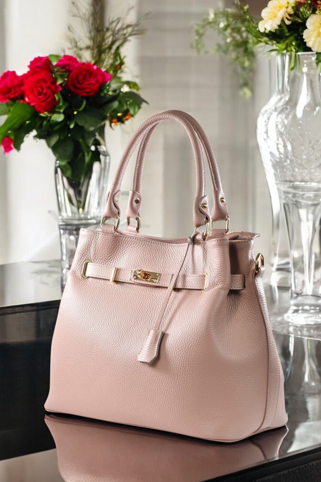 ALISON BAG IN POWDER PINK TOGO LEATHER