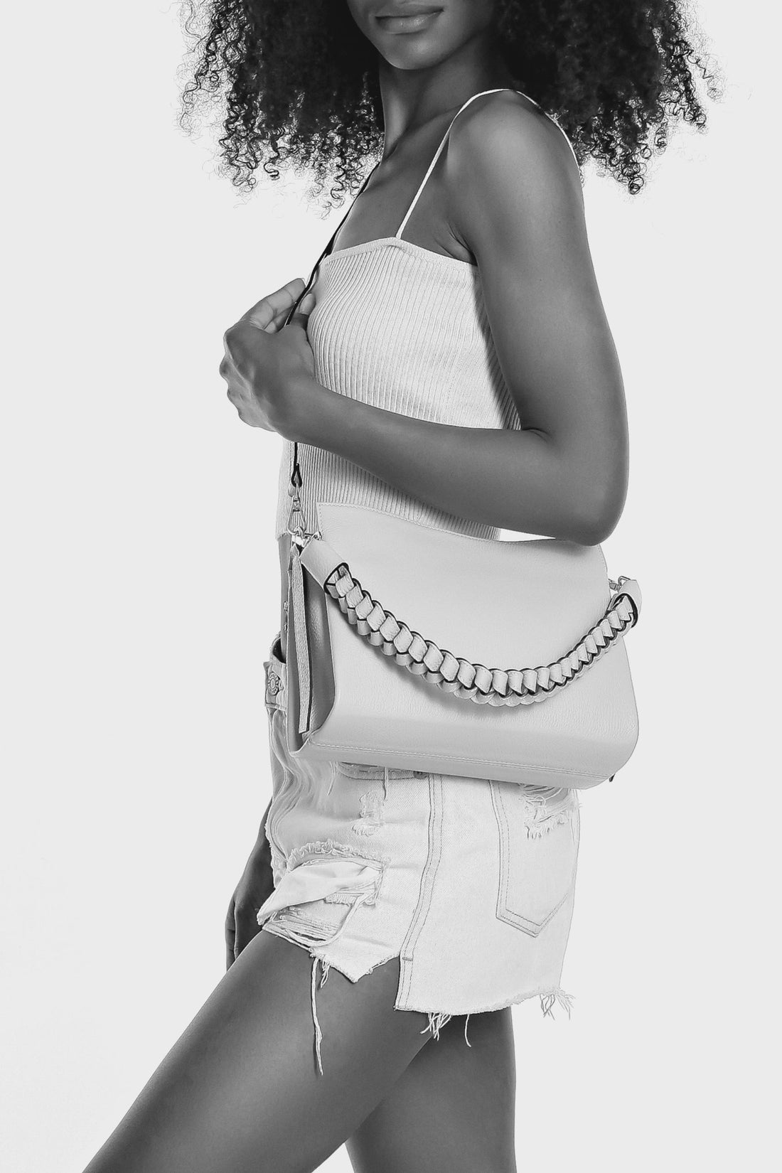 Braid Micro Bag in Antique Pink Dollar Leather