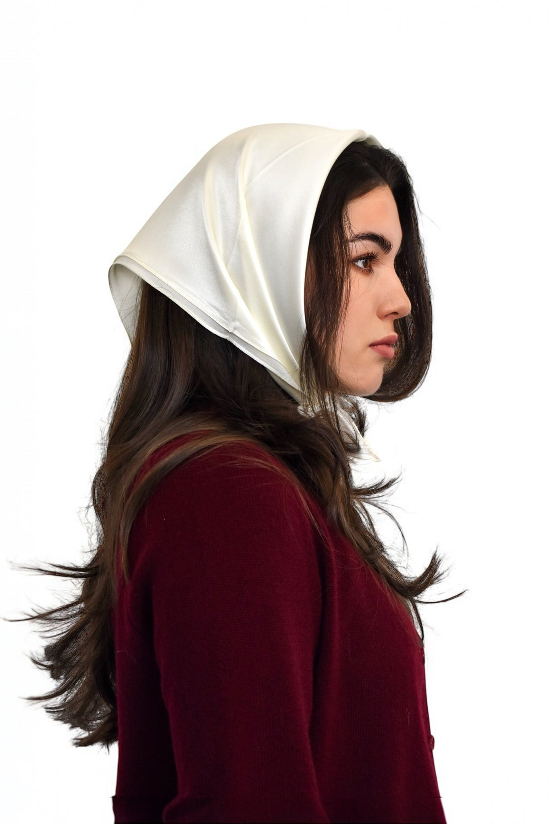 Valentine Scarf in White Silk