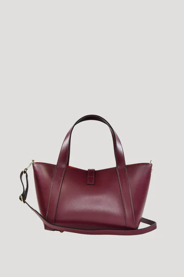 Eleonor Bag in Burgundy Red Saffiano Leather