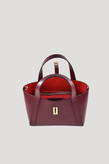 Eleonor Bag in Burgundy Red Saffiano Leather