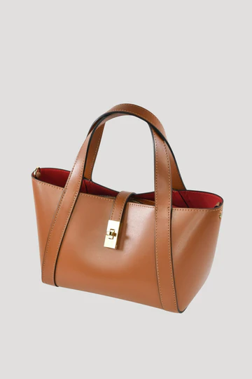 Eleonor Bag in Tan Saffiano Leather