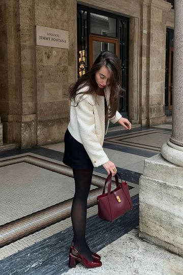 Eleonor Bag in Burgundy Red Saffiano Leather