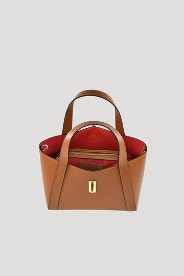 Eleonor Bag in Tan Saffiano Leather