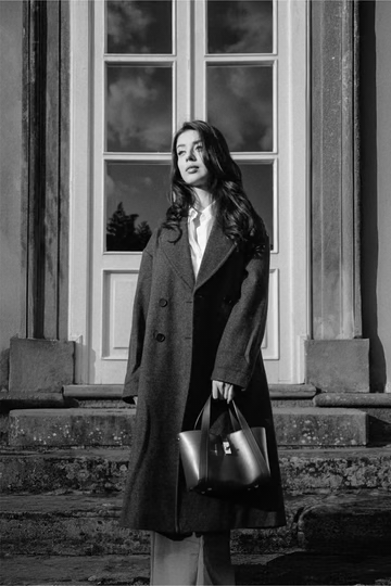 Eleonor Bag in Tan Saffiano Leather