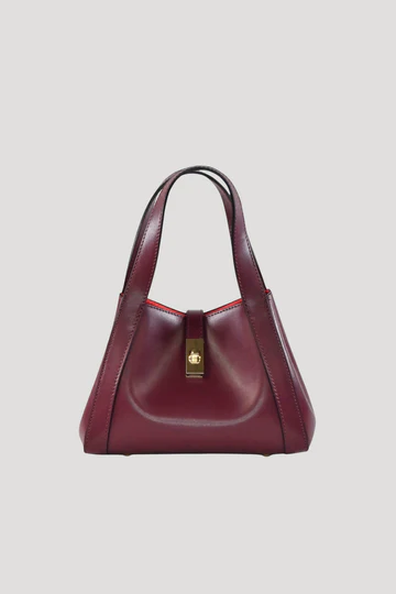 Eleonor Bag in Burgundy Red Saffiano Leather