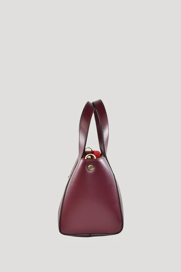 Eleonor Bag in Burgundy Red Saffiano Leather