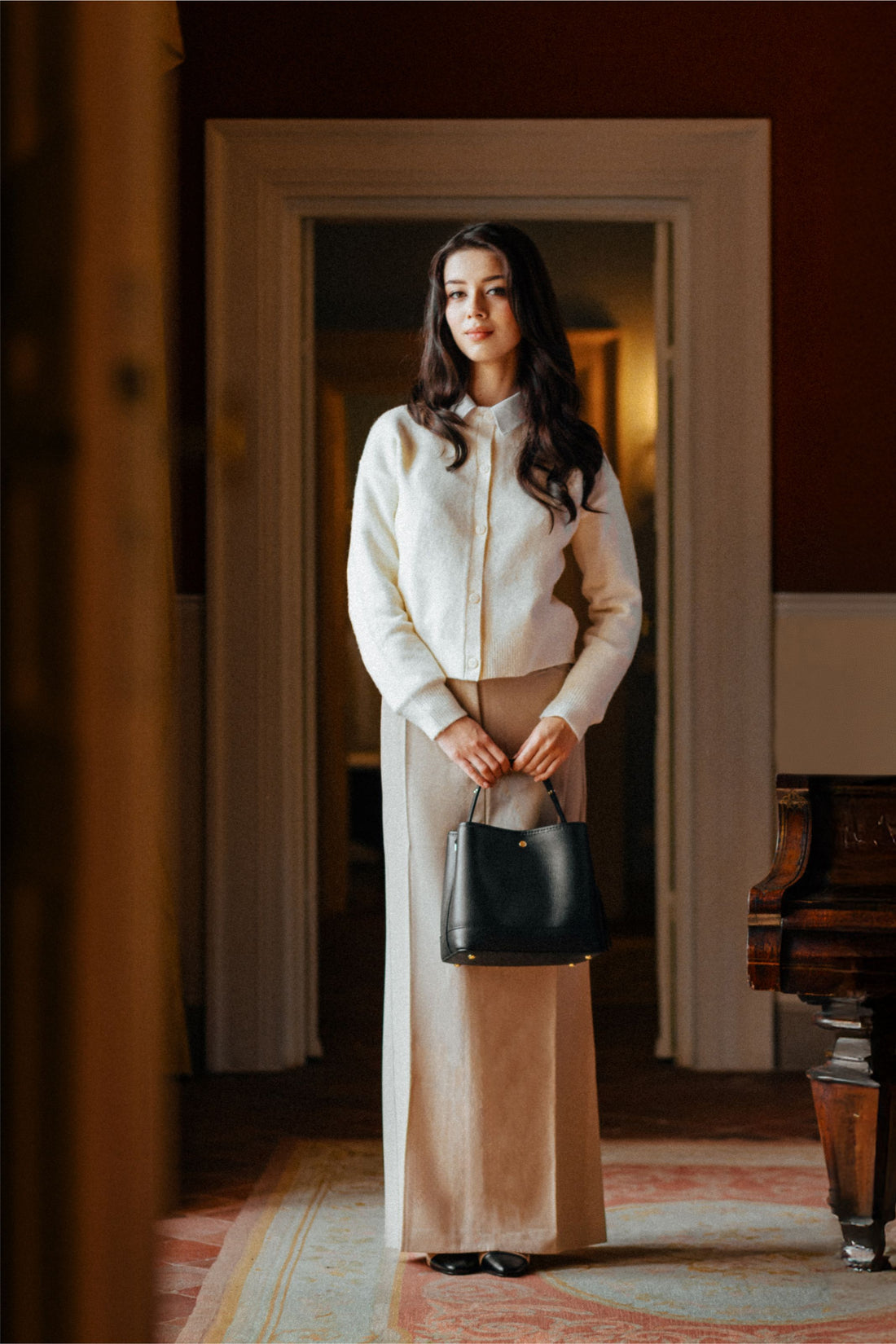 Kendy Bag in Black Dollar Leather