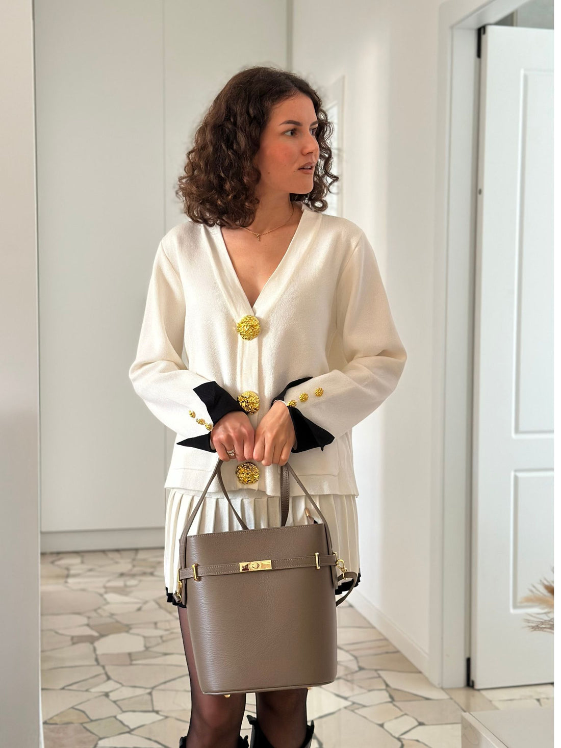 Louise bag in Taupe Dollar leather