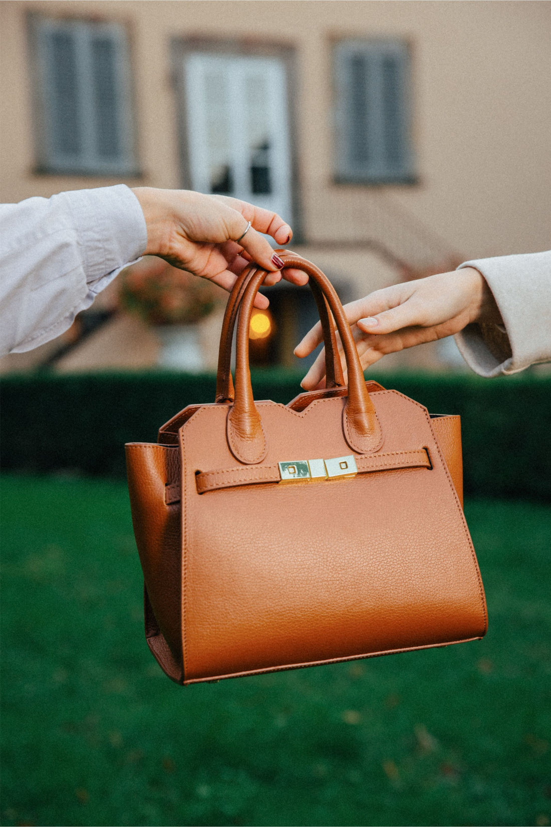 Meredith Bag in Tan Togo Leather