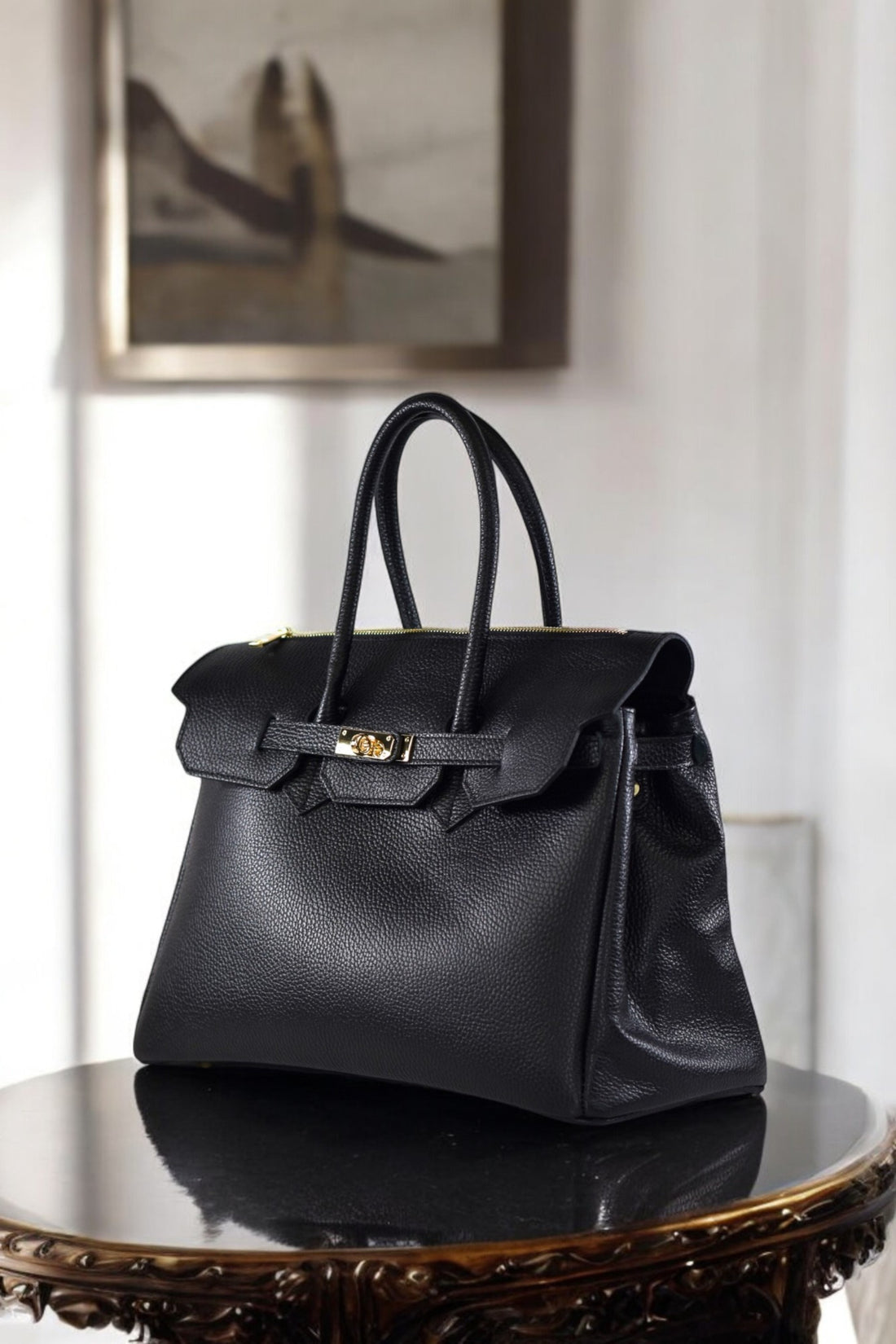 ELIZABETH BAG IN TOGO LEATHER BLACK