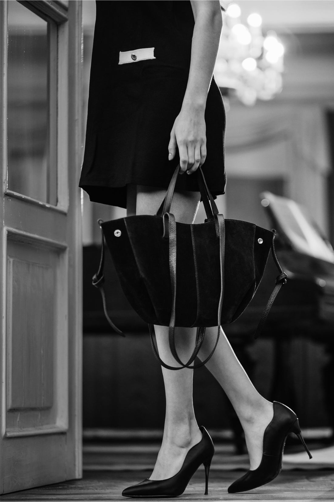 Charlotte Bag in Taupe Suede