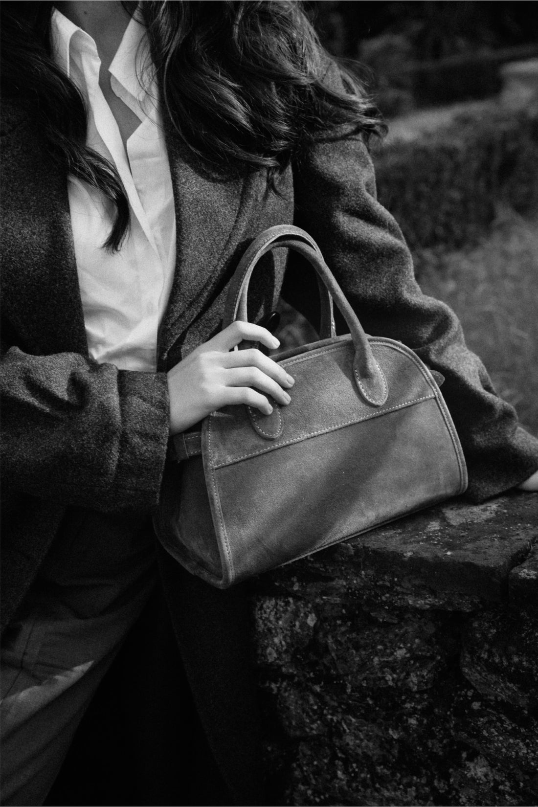 Delilah Bag in Taupe Suede
