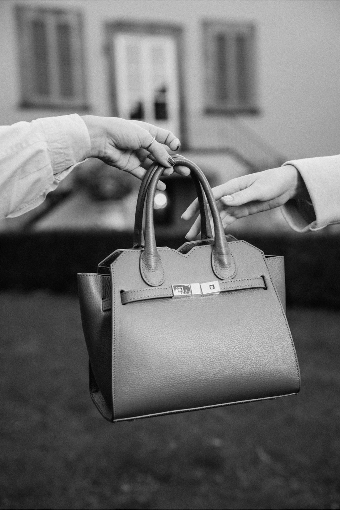 Meredith Bag in Black Togo Leather